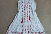 White with red details Holiday dress, size 10