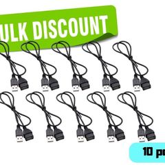 10 Pack USB 2.0 Extension Cable A Male to A Female 1.5m Black Bulk Wholesale