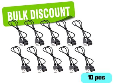 10 Pack USB 2.0 Extension Cable A Male to A Female 1.5m Black Bulk Wholesale
