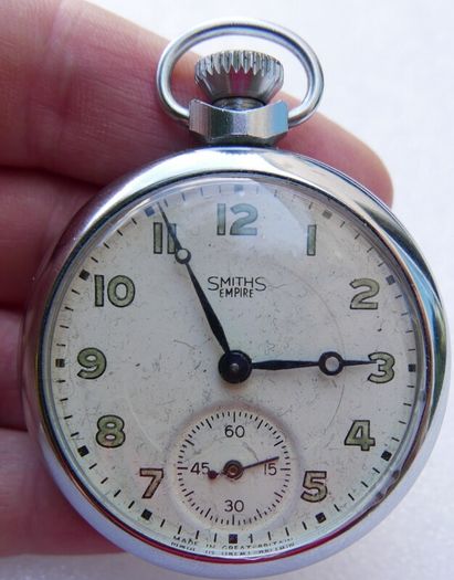 Vintage White Smiths Empire CASED CYLINDER POCKET WATCH (in working order)