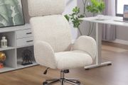 Office chair with adjustable headrest, ergonomic desk chair, tilt function, height-adjustable, Gray-White