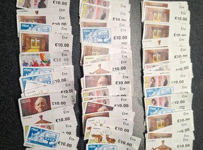 70 x 10 Euro Ireland Stamps Unfranked