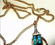 Vintage 9ct Tibetan Prayer Wheel Pendant & 22" Chain