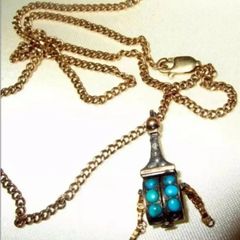 Vintage 9ct Tibetan Prayer Wheel Pendant & 22" Chain