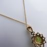Vintage 9Ct Yellow Gold 375 Oval Peridot Pendant with L-22,5" Chain 2,5g Image 4