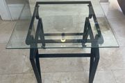 Beautiful Bevelled Glass Topped Side Or Small Coffee Table