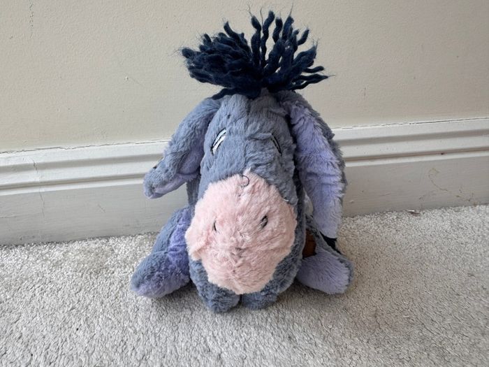 Disney Eeyore Plush from Winnie the Pooh & Friends with Patches Soft  Plush approx. 20 cm. Used Please see photos
