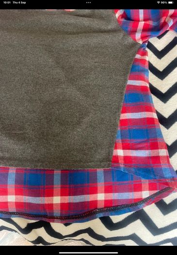 Grey round neck with flannel contrast size 10
