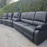 Grey Or Black 3+2+1 Leather All Recliner Sofa Sets Image 7