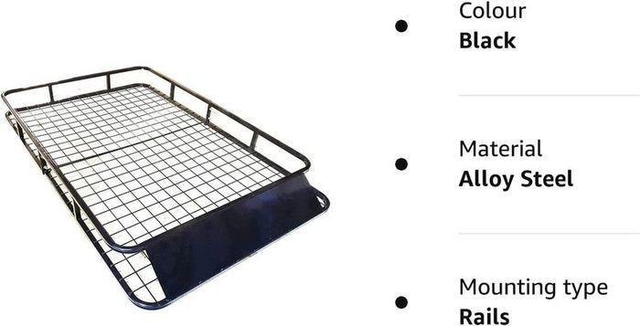 Large Black Steel Folding Roof Rack Basket Tray Luggage Cargo Carrier ...
