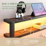 4ft6 Floating Metal Platform Bed Frame with Walnut Storage Headboard Image 6