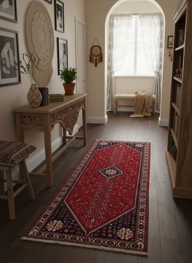 Colourful Persian Abadeh Matching Persian Rug and Persian Runner Carpet