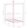 Canopy Bed Frame Pink Metal 100x200 cm Image 2