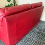 Red Leather 3 seater couch Image 3