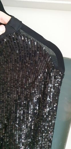 UNSIGNED black sequins and sheer bodycon Sz 8