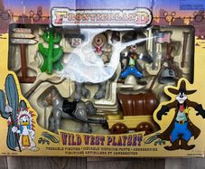 Disney Frontierland Wild West Playset 40303 Mickey Goofy Wagon Boxed Vintage