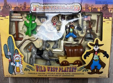 Disney Frontierland Wild West Playset 40303 Mickey Goofy Wagon Boxed Vintage