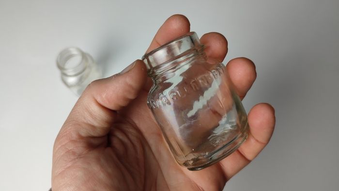 386 - Set of 2 Vintage Collectible Decorative Clear Glass Maclean Brand Stomach Powder Bottles