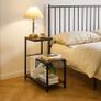G-Shaped End Table Small Side Table for Living Room Corner Tables for Small Spaces,Balcony,Couch,Bedroom,Flower Stand Rustic Brown Image 5