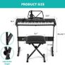 61 Key Electronic Keyboard Piano with Lighted up Keys,LCD,Headphones,X-Stand,Stool,Music Rest,Microphone,Note Stickers,Built-In Speakers,3 Teaching Modes,Ideal for Beginner Adult (Black with Stool) Image 2