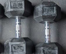 2 X 25kg Rubber Hex Dumbbells from Hit Fitness