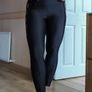 Black Ruched Bum Shiny Leggings with Orange details, size S Image 9