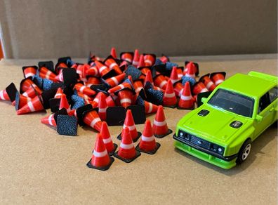 3d printed 1:64 scale traffic cones