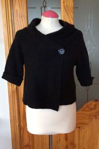 Ladies Black wool blend Peruggi Cardigan Size 10 includes postage