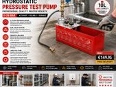 25 Bar Hydrostatic Pressure Test Pump, Test Up to 25 bar 2.5 MPa, 3.2 Gallon Tank, Hydraulic Manual Water Pressure Tester Kit with Two-Unit Gauge & R 1/2 Connection, for Pipeline Fluid Pressure Testin