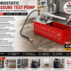 25 Bar Hydrostatic Pressure Test Pump, Test Up to 25 bar 2.5 MPa, 3.2 Gallon Tank, Hydraulic Manual Water Pressure Tester Kit with Two-Unit Gauge & R 1/2 Connection, for Pipeline Fluid Pressure Testin