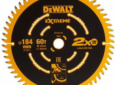 DeWalt DT1670-QZ Extreme Fine Circular Saw Blade for DCS365 184 x 16mm x 60T