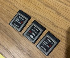Sony XQD G-Series Memory Cards x3 Bundle (2x120GB + 1x128GB)