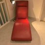 Contemporary red leather lounge couch Image 4