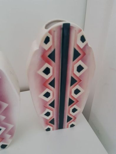 Art deco Clock and Vase Trio Set