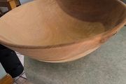 Vintage 11 inches in Di. 4 inches H. Wood Round Dough Bowl Primitive Farmhouse Kitchen Salad Serving