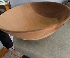 Vintage 11 inches in Di. 4 inches H. Wood Round Dough Bowl Primitive Farmhouse Kitchen Salad Serving