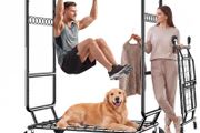 Heavy-Duty Double Clothes Rack on Wheels, 283kg Capacity, 4 Castors (2 Lockable), Durable Metal Garment Rail, Easy Assembly