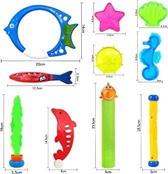 27pcs Swimming Pool Toys Diving Pool Toys Set, Diving Toys with Cute Animal Water Pistol, Underwater Diving Game Kit Treasures Training Toys With Storage Bag (FREE SHIPPING)