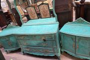 Set of Chest of Drawers with Mirror and 2 Lockers