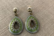 Earrings boho green/blue