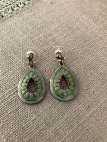 Earrings boho green/blue