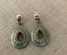 Earrings boho green/blue