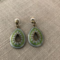 Earrings boho green/blue
