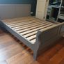 Solid Pine Sleigh Bed - King Size (5ft) - F&B Grey Image 2