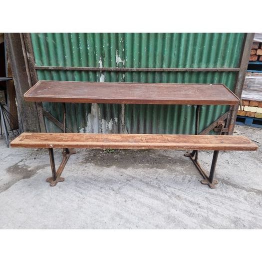 School Desk Cast Frame with Teak tops 4x available KAS160