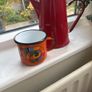 Check all the photos- Ideal Camping Electric Picnic when camping- camper van -   - Mid Century Red Enamel Coffee Pot with attached lid - 17 cm to lid level Image 2