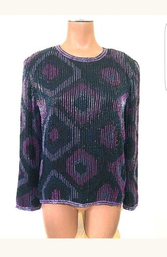 80s beaded vintage top