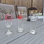 3 Vintage Gold Rimmed Beer Glasses Image 3
