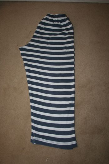 The Little White Company Navy and White Striped Long Sleeved Pyjamas Age 4 - 5 Years