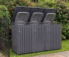 Premium Metal Wheelie Bin Shelter 3 Bay